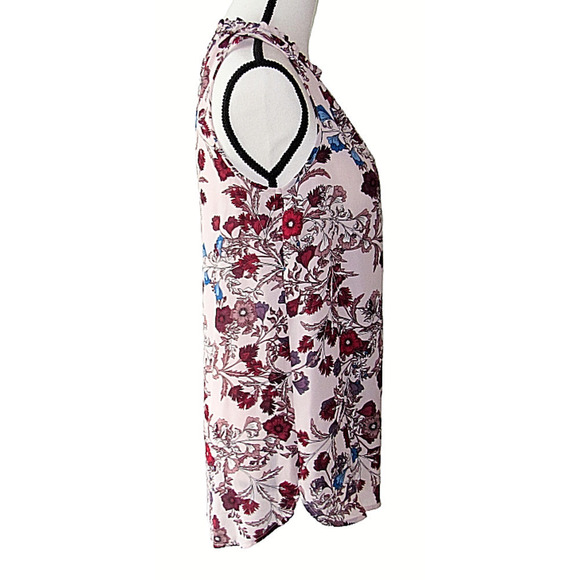 Vince Camuto Gathered Floral Sleeveless Blouse - Picture 2 of 8